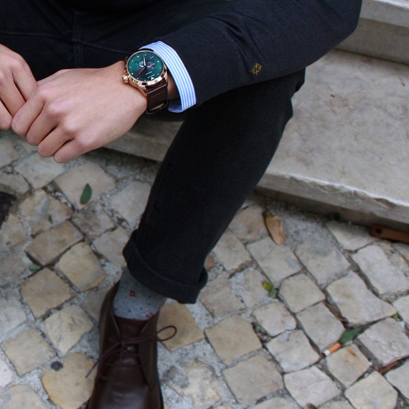 BOREAL MOONRISE | Bronze Gold Case / Cocoa Leather | MEIA LUA