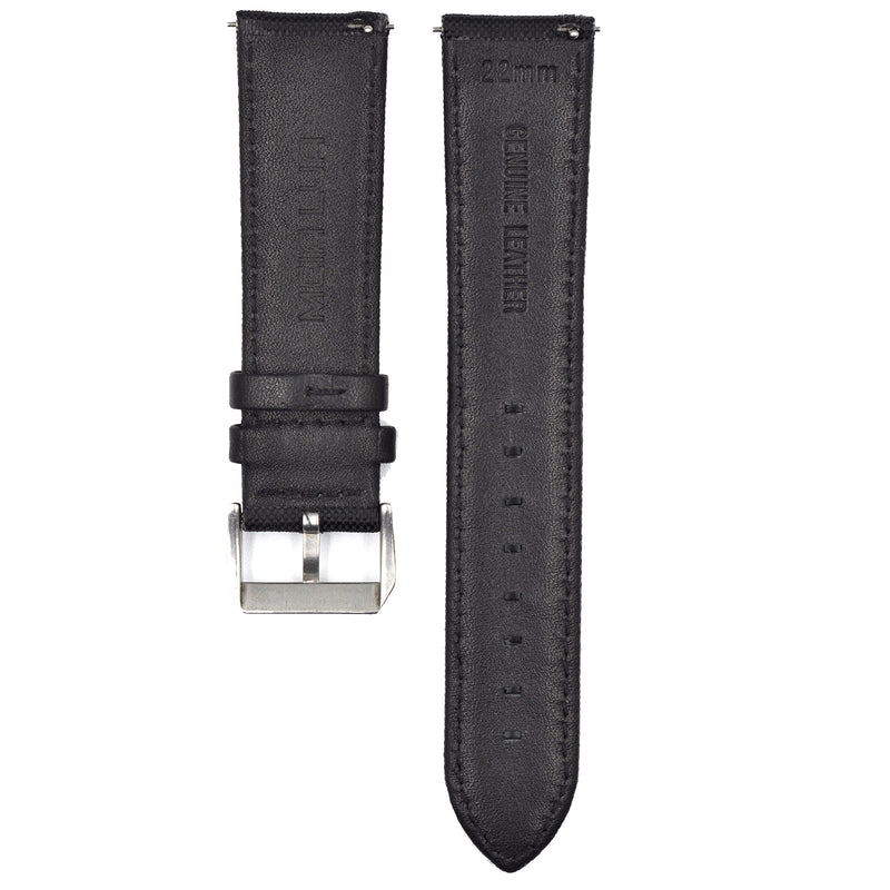 NYLON MILITARY STRAP - BLACK (SILVER BUCKLE)