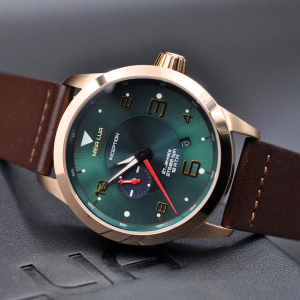 BOREAL MOONRISE | Bronze Gold Case - Cocoa Leather