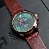 BOREAL MOONRISE | Bronze Gold Case - Burgundy Leather